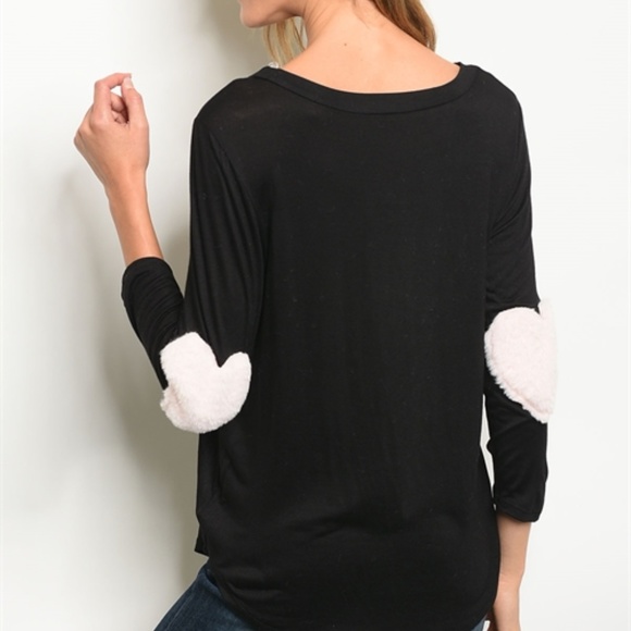 FAUX FUR HEARTS TOP - Picture 3 of 3